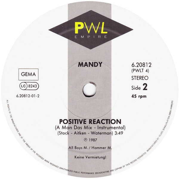 Mandy* : Positive Reaction (12", Maxi)