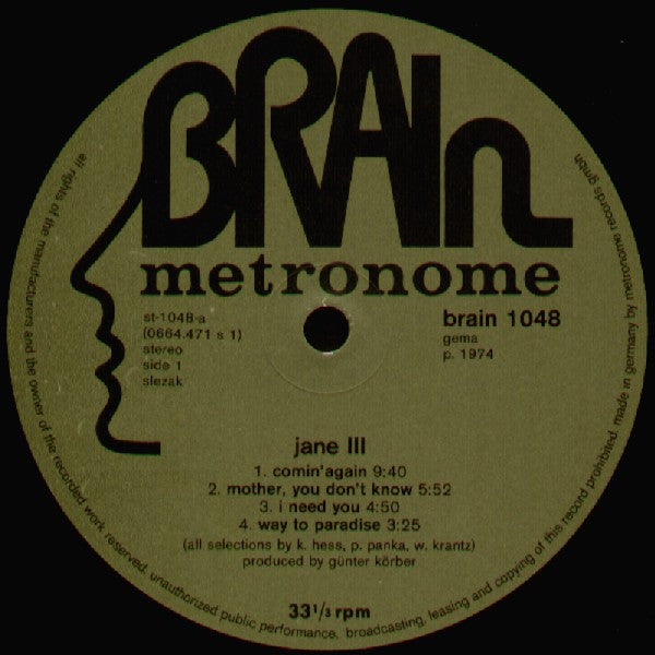 Jane : III (LP, Album, Gre)