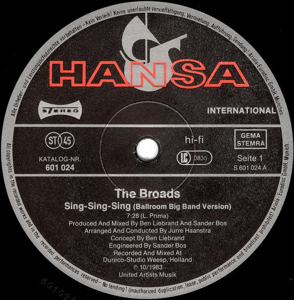 The Broads : Sing - Sing - Sing (12", Maxi)