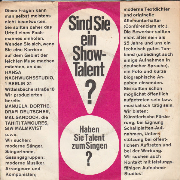Blue Sisters* : Aus Den Augen Aus Dem Sinn / Little Boy (7", Single)