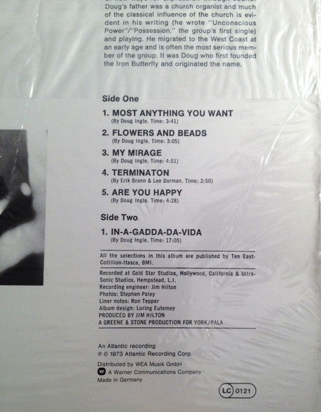 Iron Butterfly : In-A-Gadda-Da-Vida (LP, Album, RP)