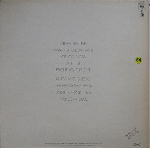 Aerosmith : Draw The Line (LP, Album)