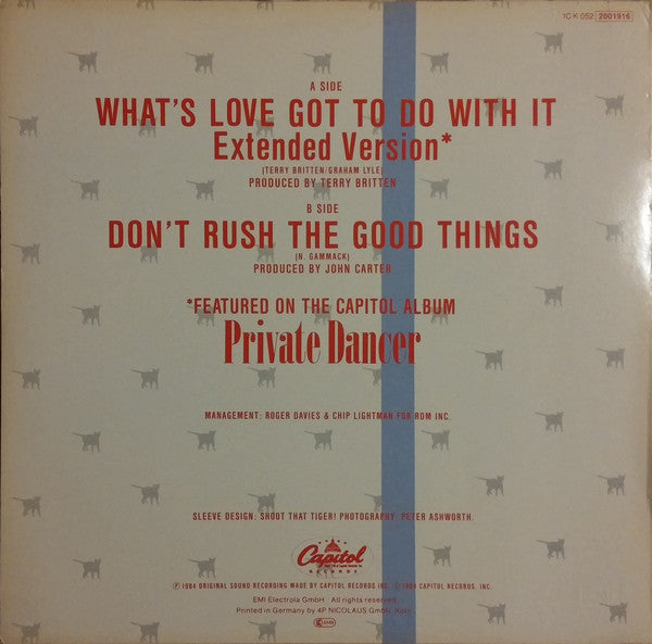 Tina Turner : What's Love Got To Do With It (Extended Version) (12", Maxi)