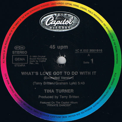 Tina Turner : What's Love Got To Do With It (Extended Version) (12", Maxi)