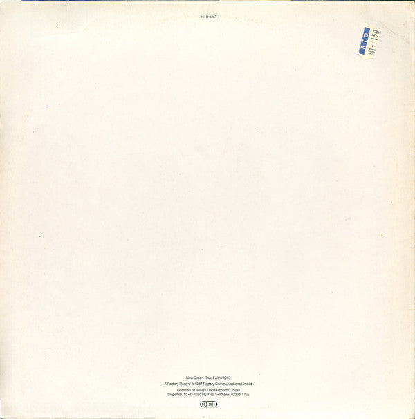 New Order : True Faith / 1963 (12")
