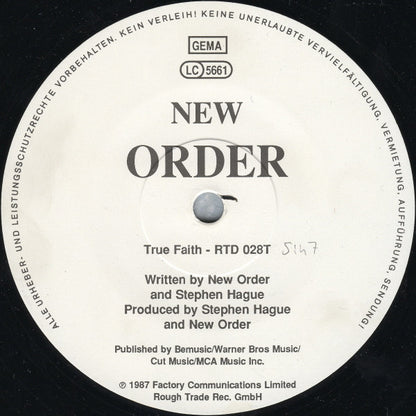 New Order : True Faith / 1963 (12")