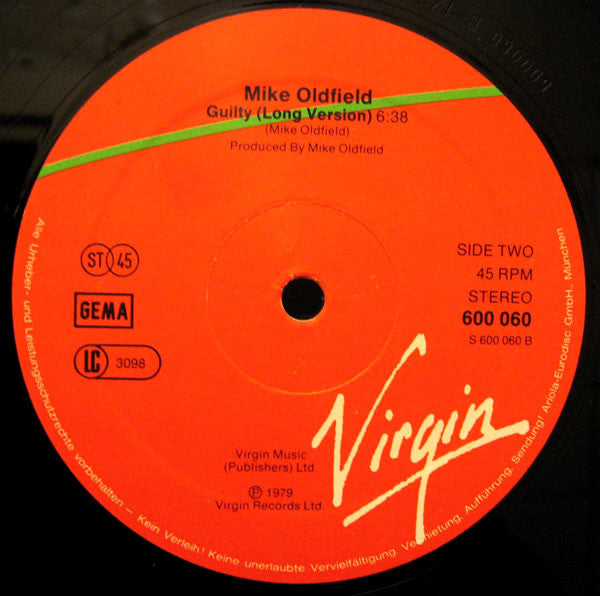 Mike Oldfield : Guilty (12", Single)
