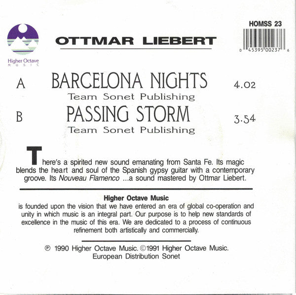 Ottmar Liebert : Barcelona Nights (7", Single)