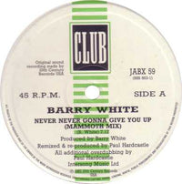 Barry White : Never, Never Gonna Give You Up (Paul Hardcastle Remix) (12")
