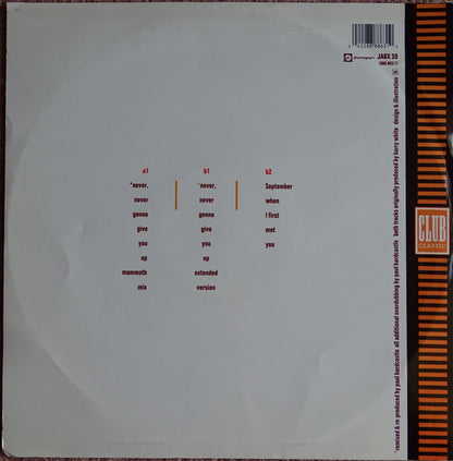 Barry White : Never, Never Gonna Give You Up (Paul Hardcastle Remix) (12")