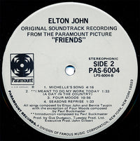 Elton John : Friends (LP, Album, RE)