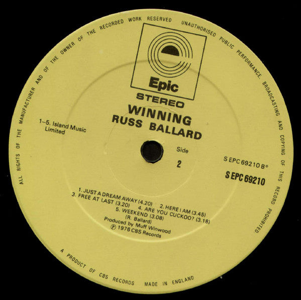 Russ Ballard : Winning (LP, Album)