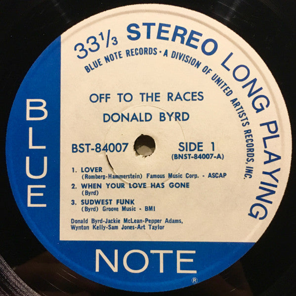 Donald Byrd : Off To The Races (LP, Album, RE)