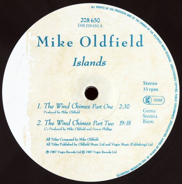 Mike Oldfield : Islands (LP, Album)