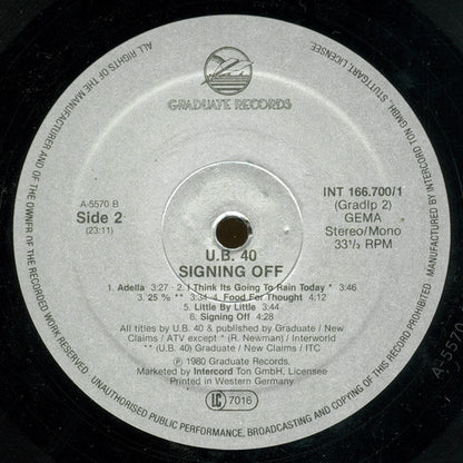 UB40 : Signing Off (LP, Album, Mono + 12", Maxi)