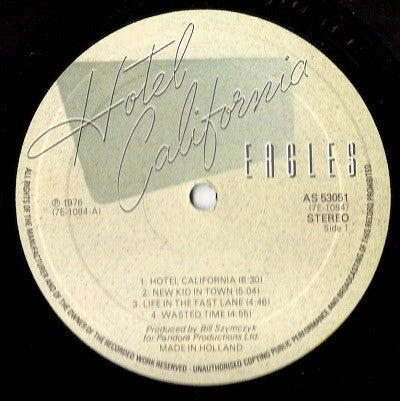 Eagles : Hotel California (LP, Album, Gat)