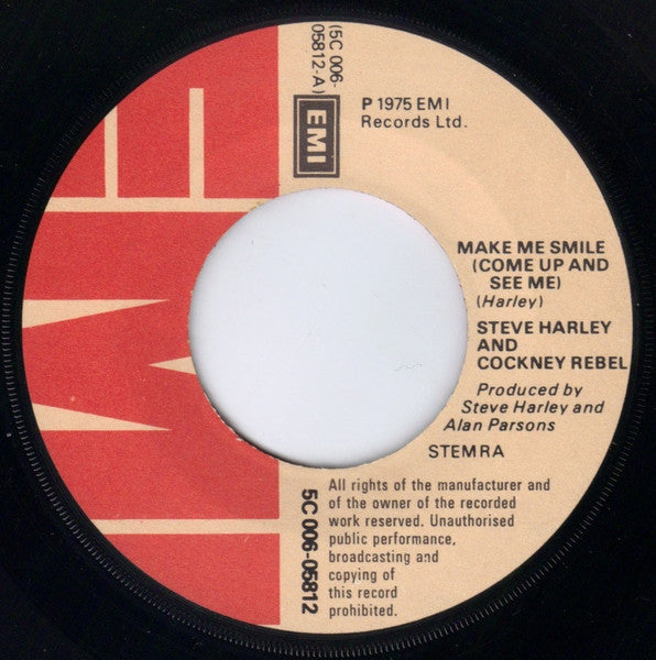 Steve Harley And Cockney Rebel* : Make Me Smile (Come Up And See Me) (7", Single)
