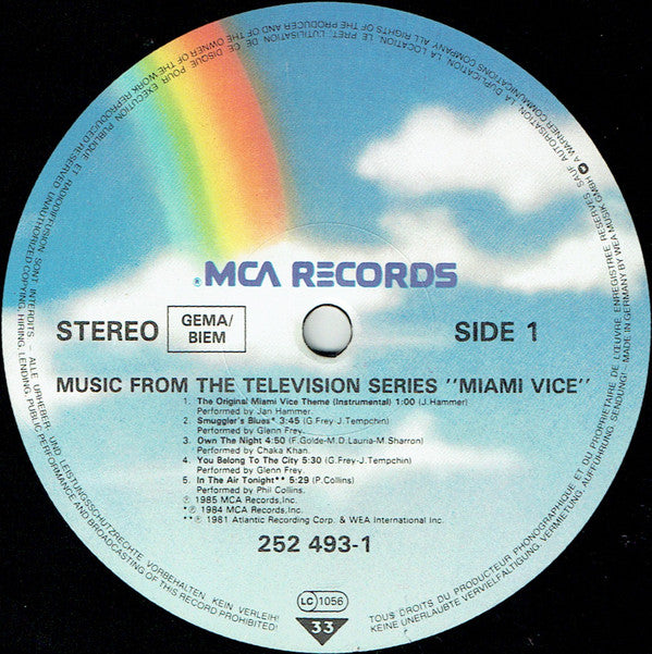 Various : Miami Vice (Music From The Television Series) (LP, Comp)