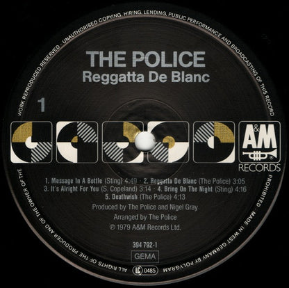 The Police : Reggatta De Blanc (LP, Album, RE, RP, Bla)