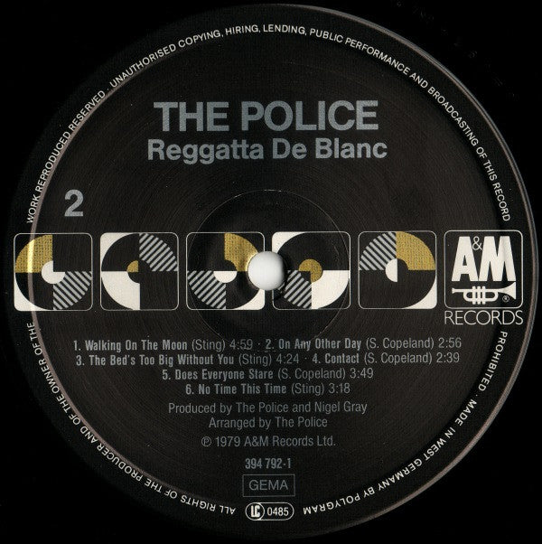 The Police : Reggatta De Blanc (LP, Album, RE, RP, Bla)