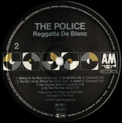 The Police : Reggatta De Blanc (LP, Album, RE, RP, Bla)