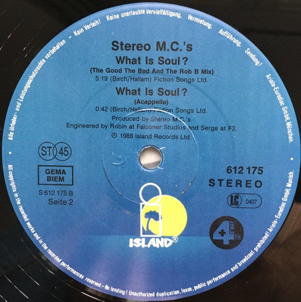 Stereo MC's : What Is Soul? (12", Maxi)