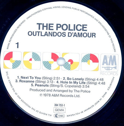 The Police : Outlandos D'Amour (LP, Album, RE)