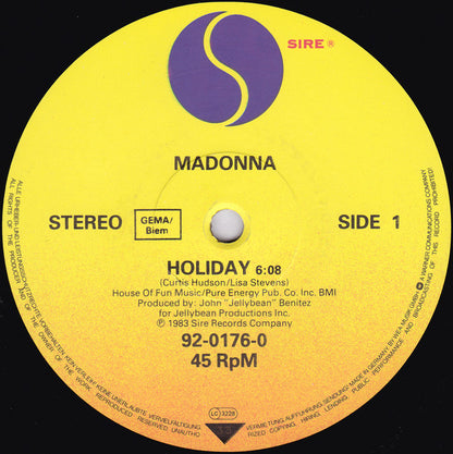 Madonna : Holiday (12", Maxi)