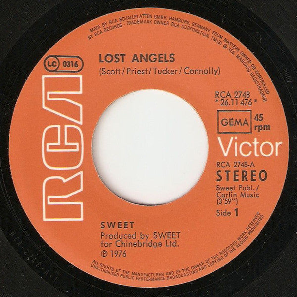 Sweet* : Lost Angels (7", Single)