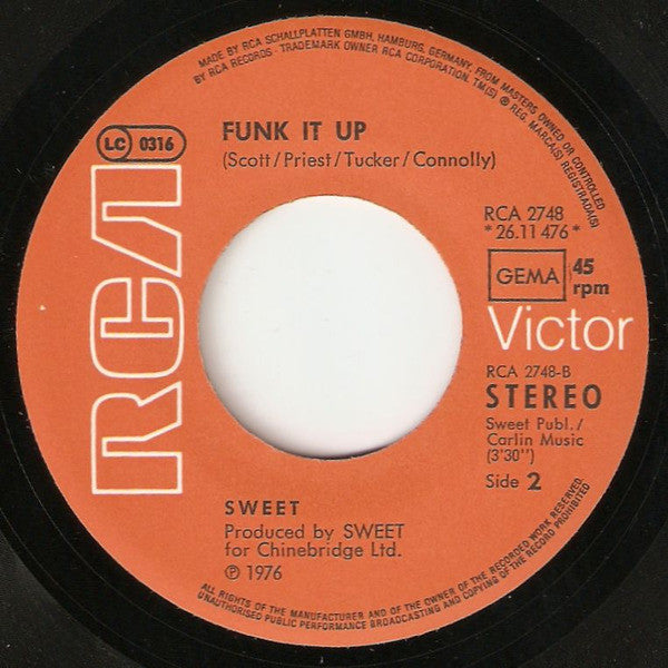 Sweet* : Lost Angels (7", Single)