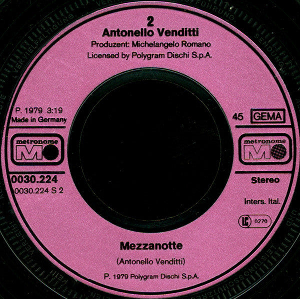 Antonello Venditti : Buona Domenica (7", Single)