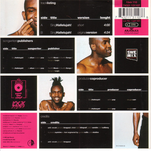 Dr. Alban : Sing Hallelujah! (7", Single)