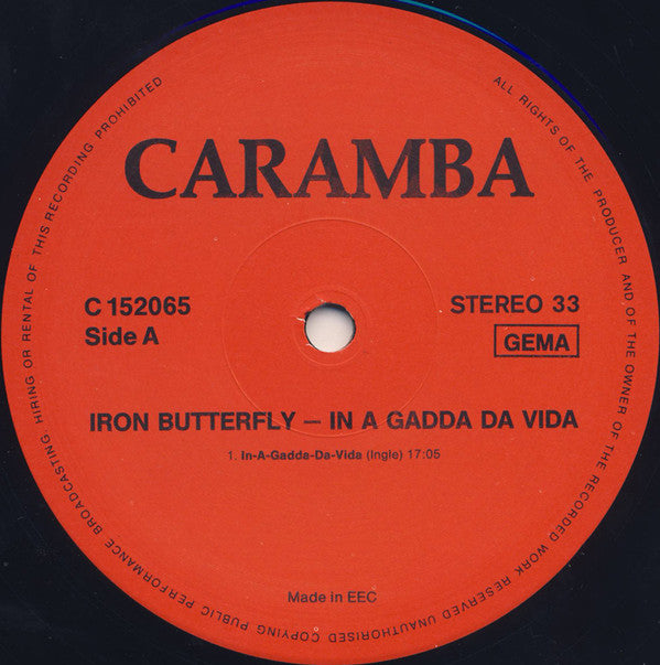 Iron Butterfly : In A Gadda Da Vida (LP, Album, RE)