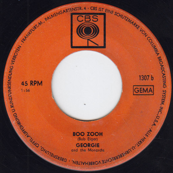 Georgie And The Monarchs : Boo-Zooh / O Twingy Baby (7", Single)
