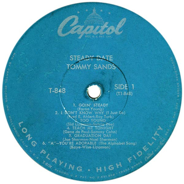 Tommy Sands : Steady Date With Tommy Sands (LP, Album, RP)