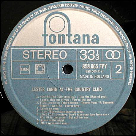 Lester Lanin : At The Country Club (LP)