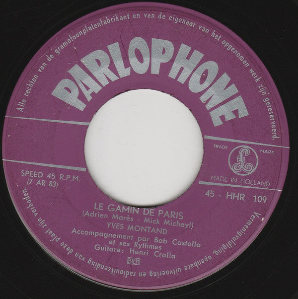 Yves Montand : Le Gamin De Paris / Grands Boulevards (7", Single, RE)