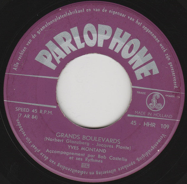 Yves Montand : Le Gamin De Paris / Grands Boulevards (7", Single, RE)
