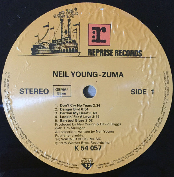 Neil Young With Crazy Horse : Zuma (LP, Album, RE)