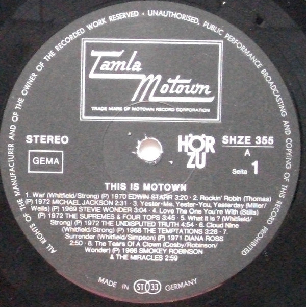 Various : This Is Motown (LP, Comp)