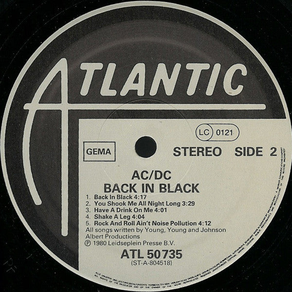 AC/DC : Back In Black (LP, Album)