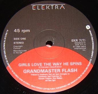 Grandmaster Flash : Girls Love The Way He Spins (12")