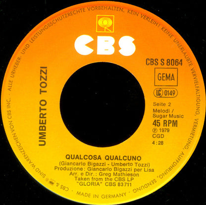 Umberto Tozzi : Alleluia Se (7", Single)