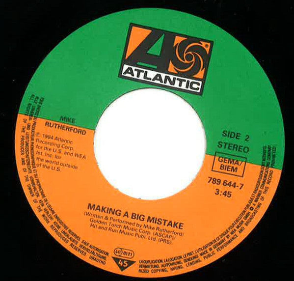 Kid Creole & The Coconuts* / Mike Rutherford : My Male Curiosity / Making A Big Mistake (7", Single)