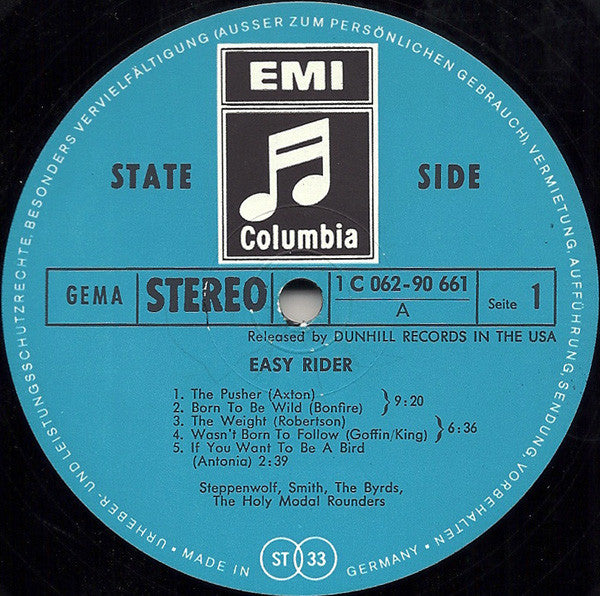 Various : Easy Rider (Songs As Performed In The Motion Picture) (LP, Comp)