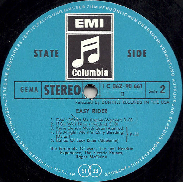 Various : Easy Rider (Songs As Performed In The Motion Picture) (LP, Comp)