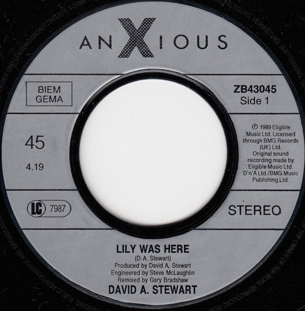 David A. Stewart And Featuring Candy Dulfer : Lily Was Here (7", Single)