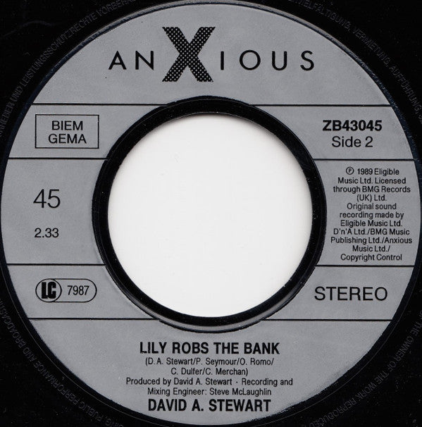 David A. Stewart And Featuring Candy Dulfer : Lily Was Here (7", Single)