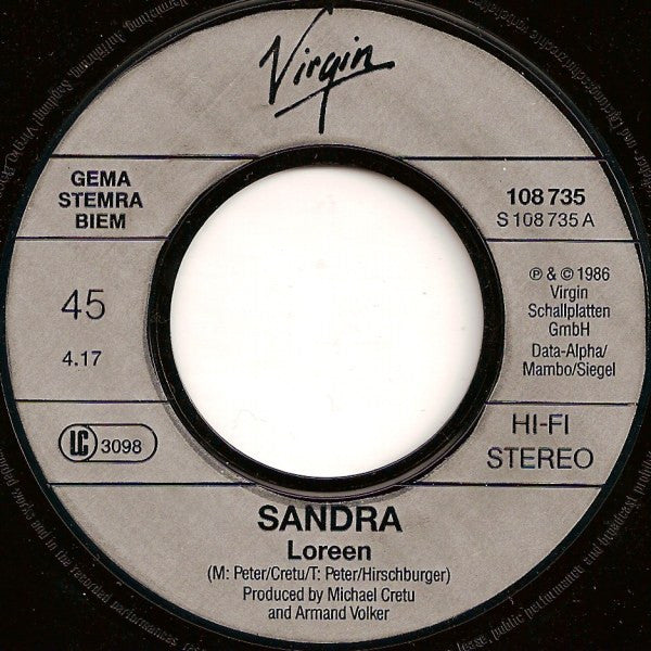 Sandra : Loreen (7", Single)
