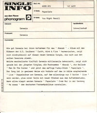 Genesis : Paperlate (7", Single)